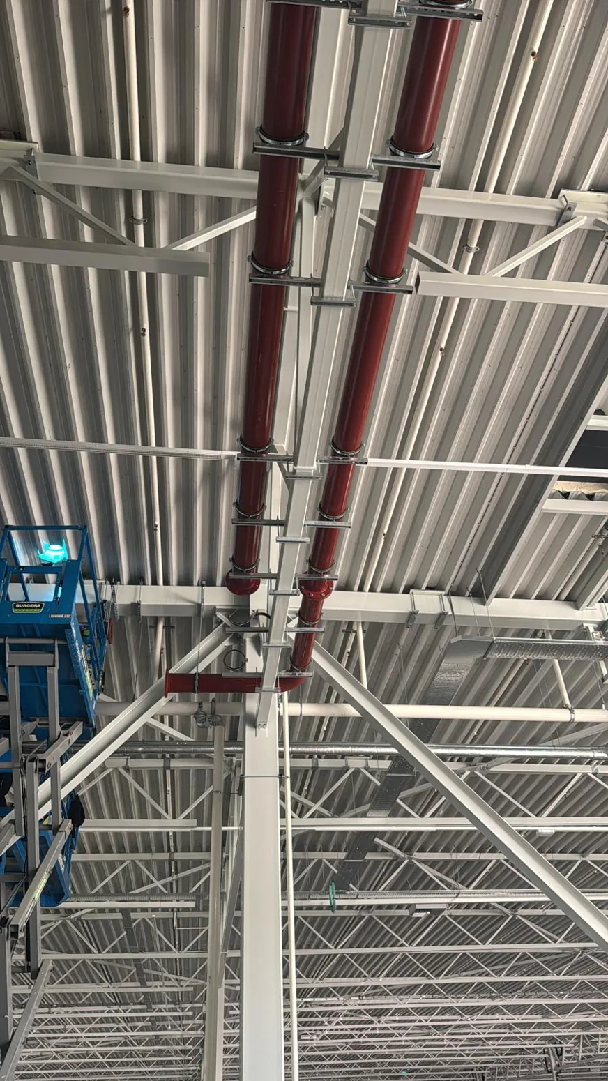 Overzicht van gemonteerd leidingwerk.